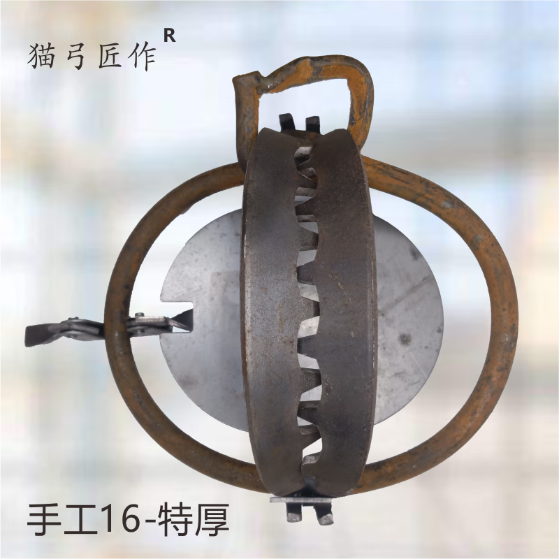 猫弓匠作3个装全手工老鼠夹子强力捕鼠器家用大号灭鼠器圆钢锻打加厚
