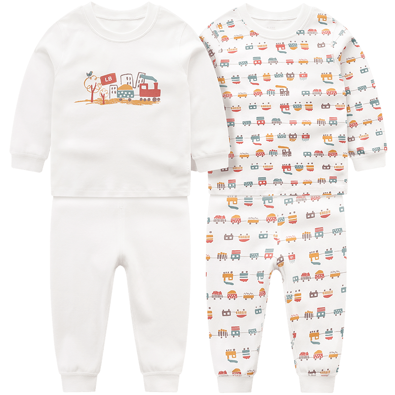 拉比兒童內(nèi)衣套裝雙面布男女童秋衣秋褲純棉2套裝 圓領統(tǒng)一色140