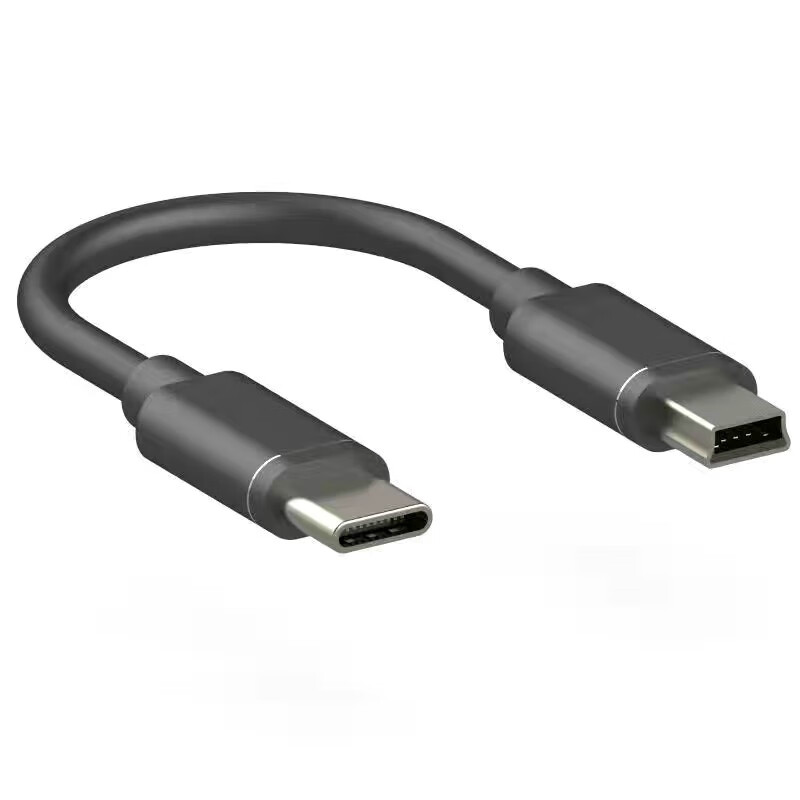 威焱行车记录仪供电源连接线typec转T型口迷你mini5Pin USB充电数据线 黑色车载typec供电mini连接线 25厘米 10厘米
