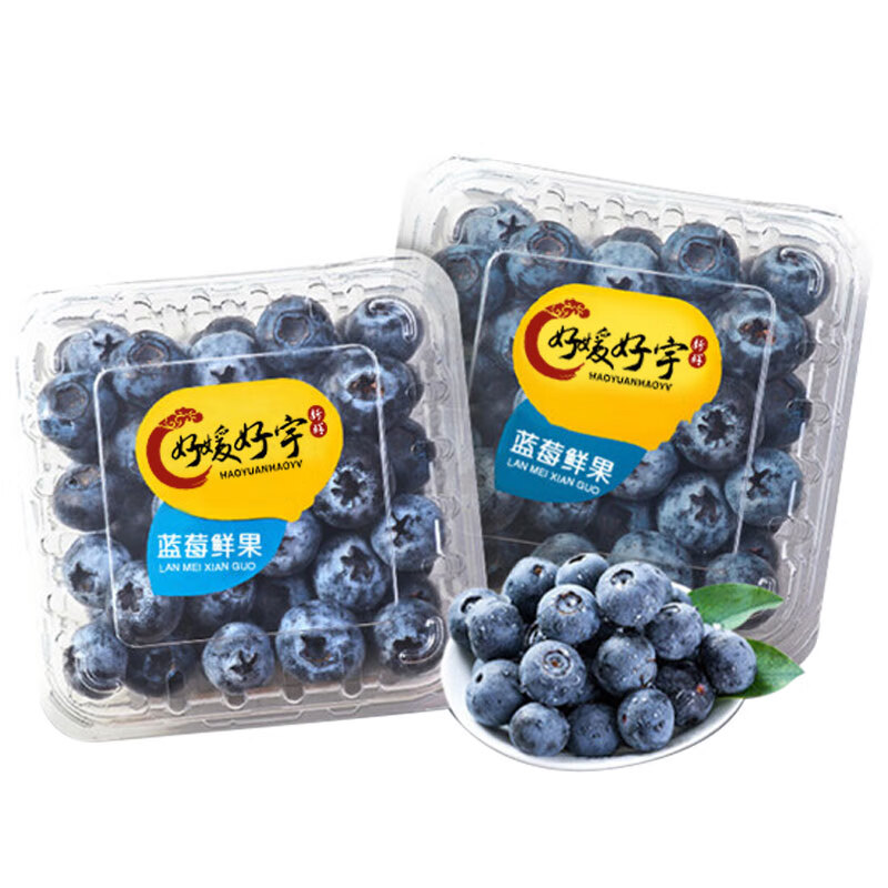好媛好宇国产蓝莓鲜果 新鲜水果 125g*4盒装