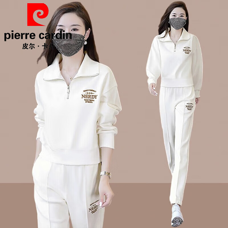 皮尔卡丹(pierre cardin)时尚卫衣运动服休闲套装女士2024春秋新款大