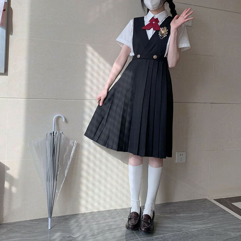 兰威费雷护奶裙长款jk制服套装连衣裙女学生长裙背带秋季学院风演出服