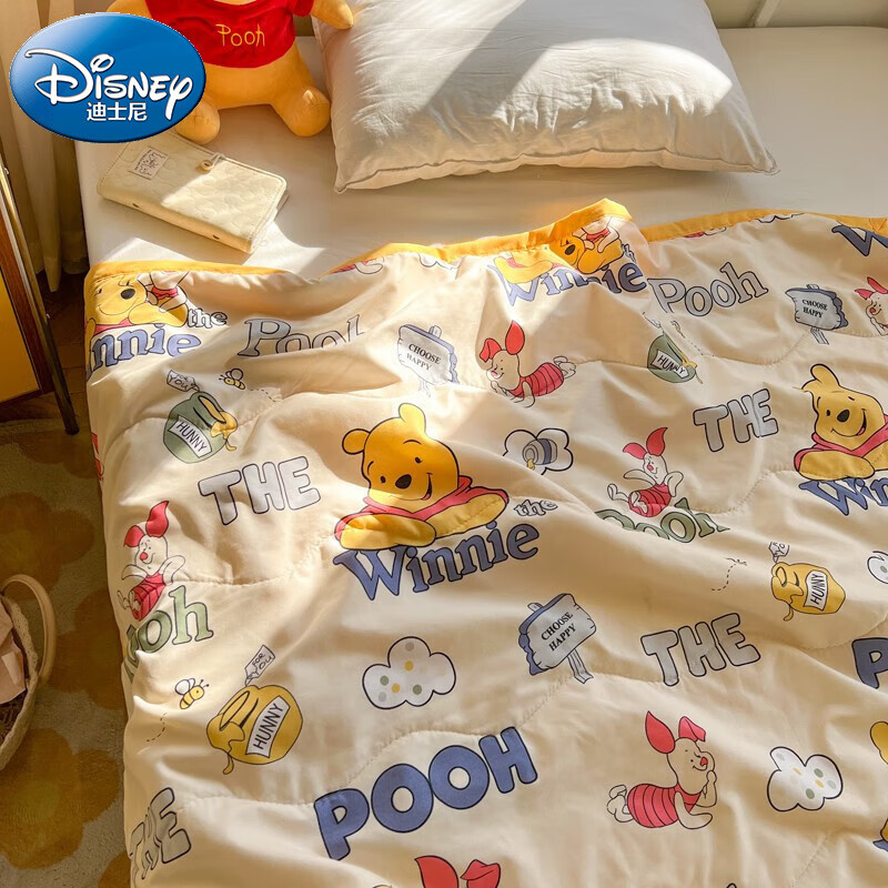 迪士尼（Disney）A类儿童被子空调被幼儿园午睡毯学生宿舍抗菌水洗夏凉被盖毯 维尼熊 京东折扣/优惠券