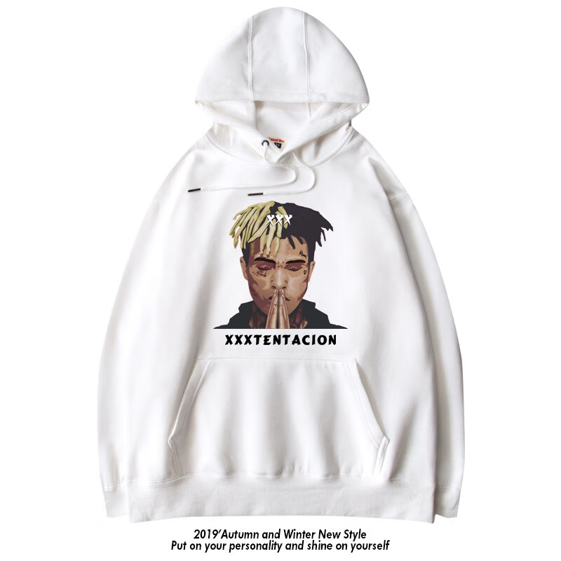 溥畔xxxtentacion卫衣 潮朝欧美街头潮牌连帽春秋加厚卫衣男hiphop