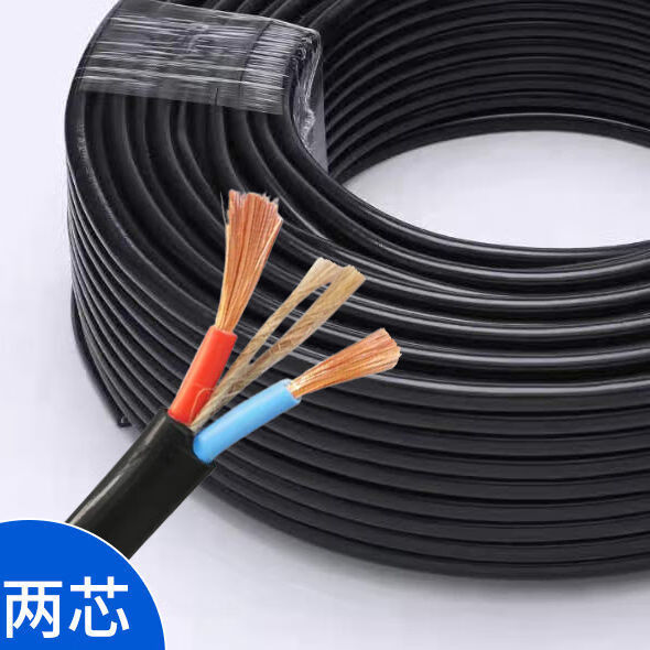 5 2.5 4平方护套防水防冻抗老化电线软线 2芯国标1平方(黑线) 10米