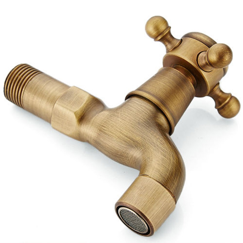 kedoety全铜厨房仿古单冷拖把池洗衣机专用水龙头加长快开入墙水嘴 短