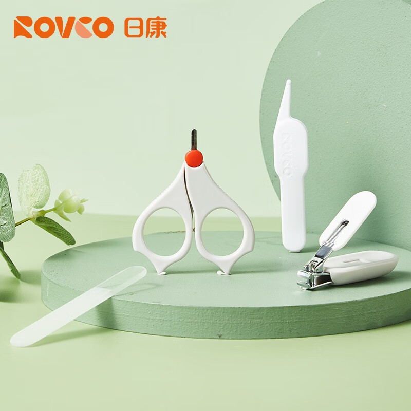 日康(rikang)婴儿指甲剪 新生儿专用指甲剪刀 【灰白色】护理四件套