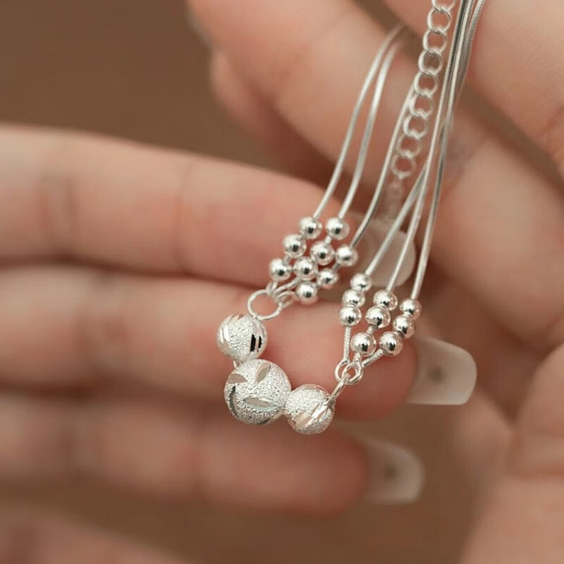 三生三世纯银手链女款银手镯转运珠2025新款520情人节礼物送女友 足银三生三世转运珠手链