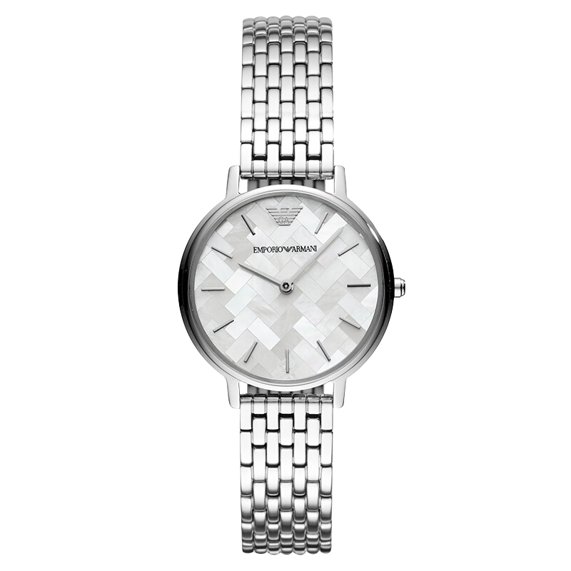 阿玛尼(Emporio Armani)手表 钢质表带时尚简约休闲女表 石英防水女士腕表  AR11112