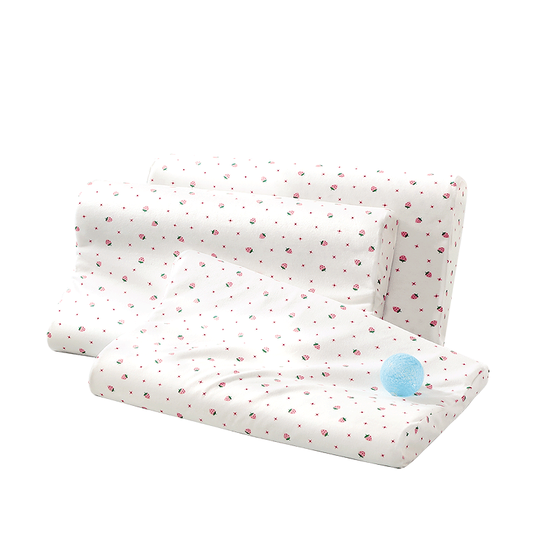 富安娜儿童乳胶枕 A类泰国进口抗菌儿童护颈低枕 一只装 50*30*3-5cm 白