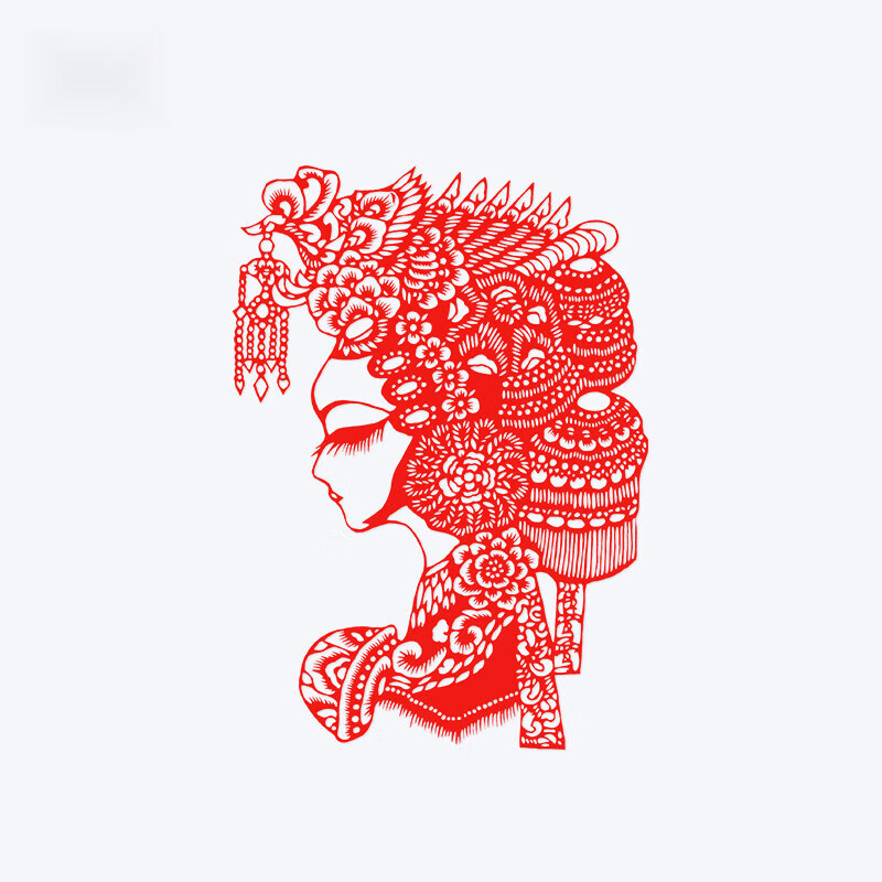 纯手工剪纸画作品成品中国风京剧脸谱国粹剪纸镂空 崔莺莺35*25c侎 a3