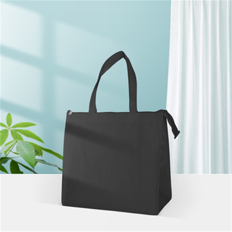 摩梧无纺布拉链收纳袋 加厚手提包 空白袋 袋口有拉链现货定做 蓝色 38*18*42cm 竖款中号 1个装