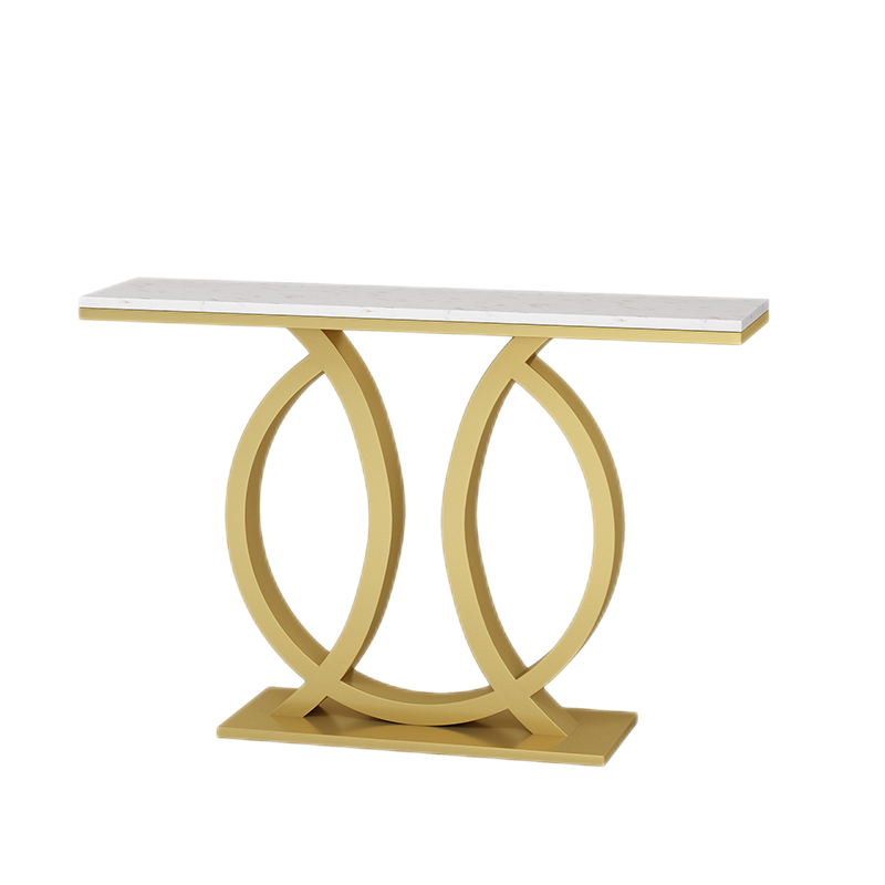 伊琦美 玄关台 大理石玄关桌靠墙置物架新款北欧玄关台入户玄关柜现代简约轻奢风 100*30*80大理石面玄关台 整装(支架台面颜色请备注)