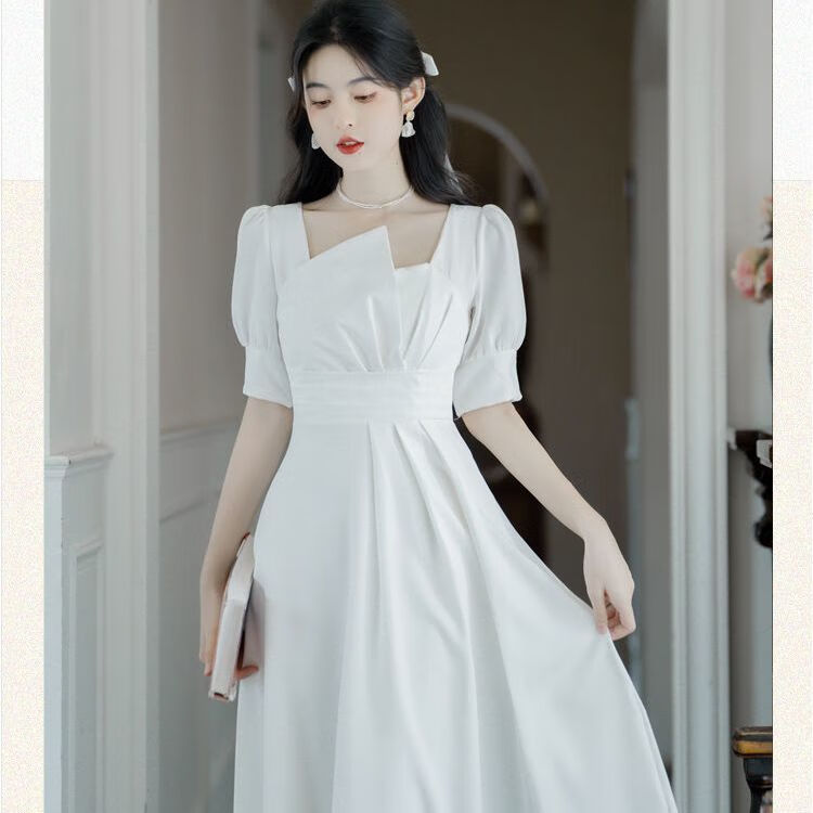 辉之枫毕业礼服女高中生毕业典礼超仙连衣裙气质小白裙高级感毕业艺考