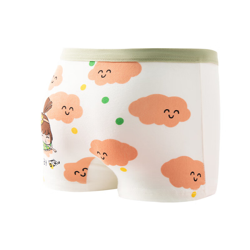 安北彩夏季薄款男童女童平角内裤a类棉小中大童男孩女孩四角裤短裤 8019彩虹兔子 XL码【建议45斤-55斤】