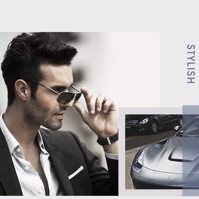 派丽蒙（PARIM）太阳镜男开车偏光驾驶墨镜防晒经典大方框男潮眼镜可配近视镜片 B2消光黑框绿色背镀OAR镜面