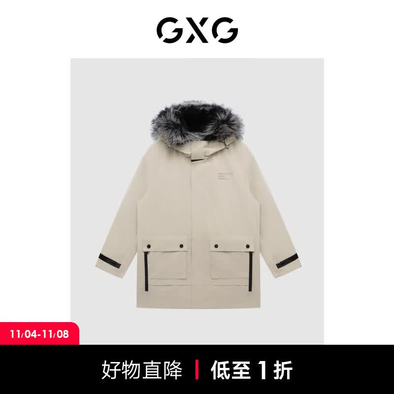 【GXG男装秀场同款】【生活系列】21年冬季新款商场同款自游系列可拆卸皮草 米色 185/XXL使用感如何?