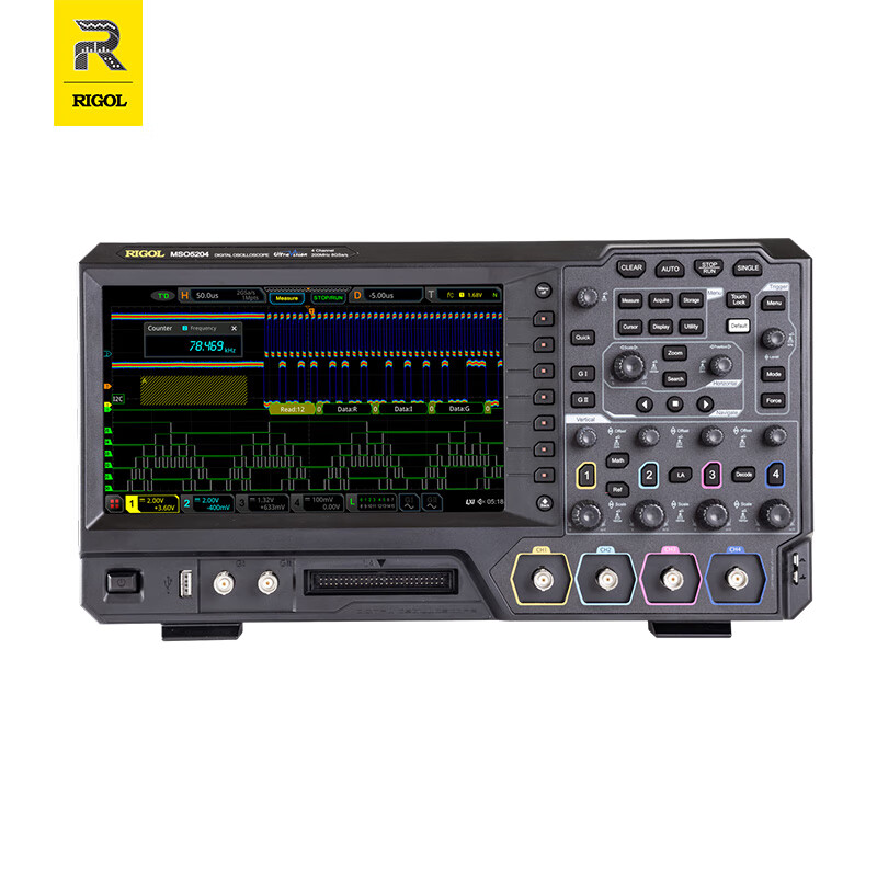 普源（RIGOL）MSO5000系列数字示波器 MSO5204 200MHz带宽 四通道 采样率8GSa/s 集成信号源 逻辑分析仪