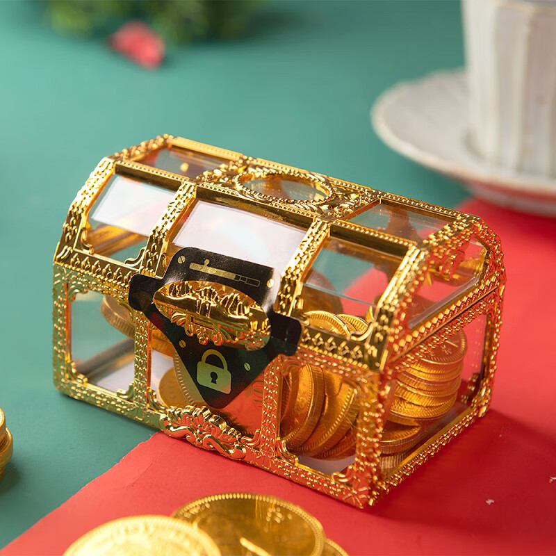 可可脂牛奶金币巧克力宝藏礼盒儿童零食礼物学生奖励 金色宝藏盒100g