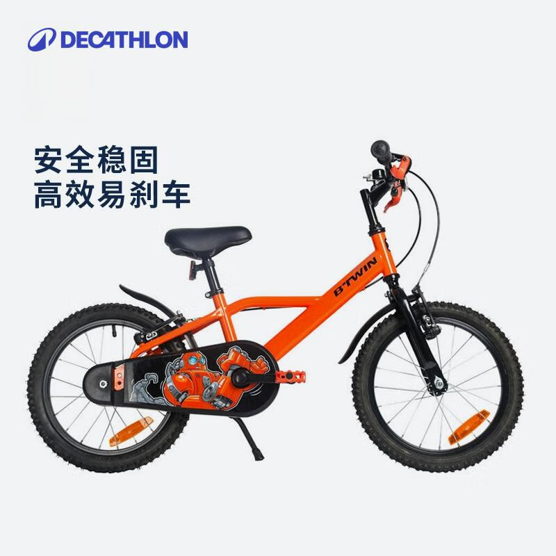迪卡侬儿童自行车16寸单车男孩宝宝女孩童车脚踏车OVBK 粉红女孩（新旧款轮胎和脚踏款式，随机发货） 单速