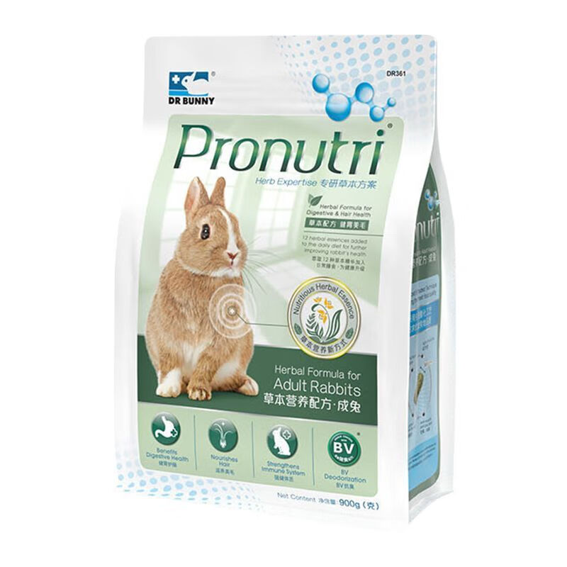 dr bunny兔粮兔博士成兔粮12种草本营养配方兔粮兔子饲料成兔主粮900g