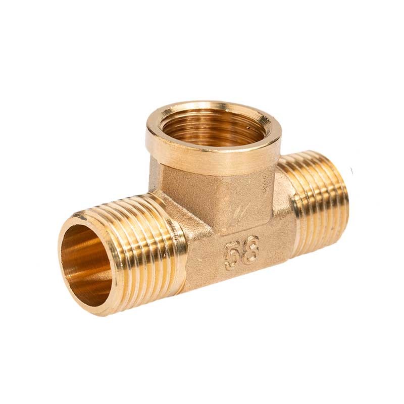 欧创佳unchakia 4分中间内丝三通(外内外)水管转接头全铜管件接头配件