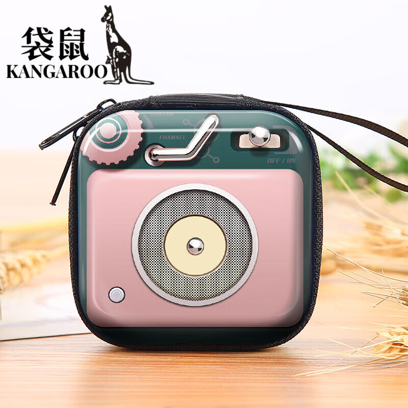 袋鼠创意电脑数据包迷你钥匙包复古零钱包耳机收纳包口红包送女友礼物