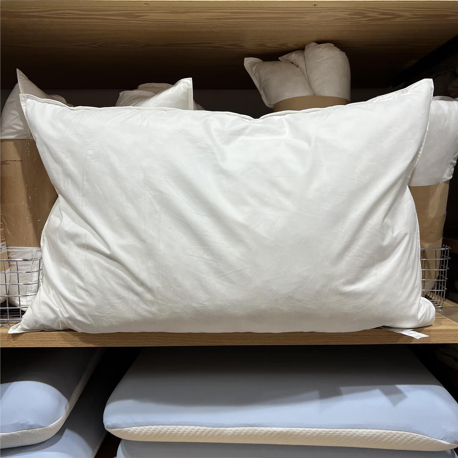 狮奥利兴枕头 羽毛枕 灰鸭羽毛枕头双人枕芯 复合羽绒羽毛枕 白色羽毛