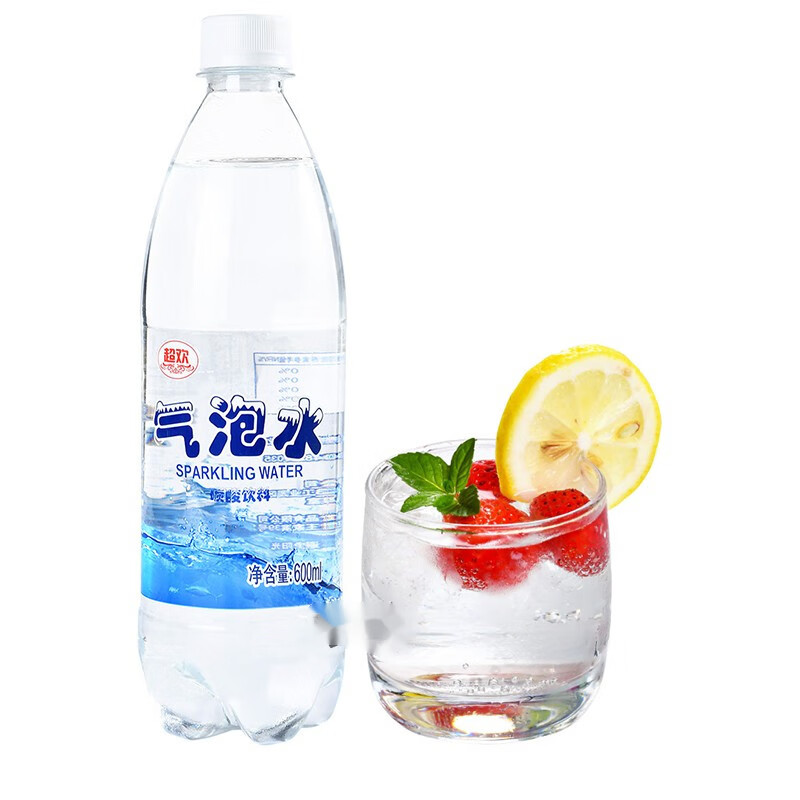 超欢气泡水苏打水奶茶店原味酒吧调酒年货家庭聚餐碳酸饮料 6瓶