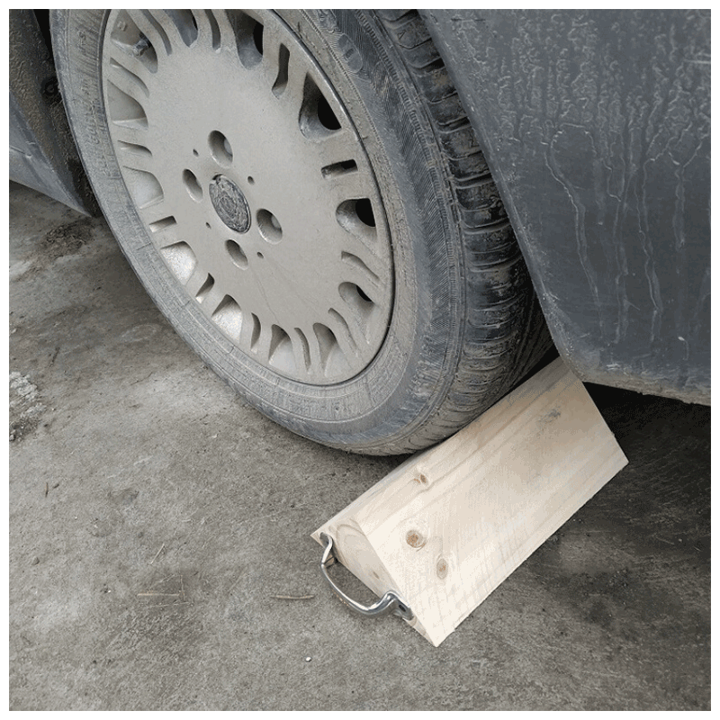 qefh 汽车实木三角木止退器防滑溜挡轮胎定位器停车大型货车用阻车木