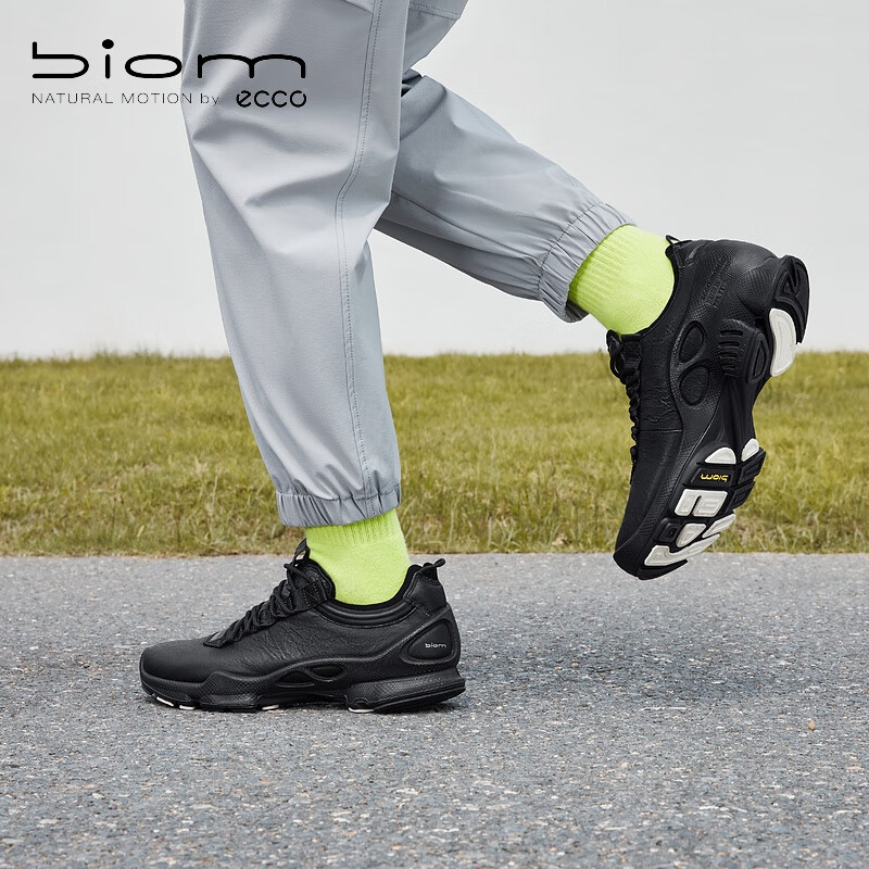 爱步（ECCO）BIOM运动鞋男 透气低帮户外缓震跑步鞋 健步C系列800424 黑色43