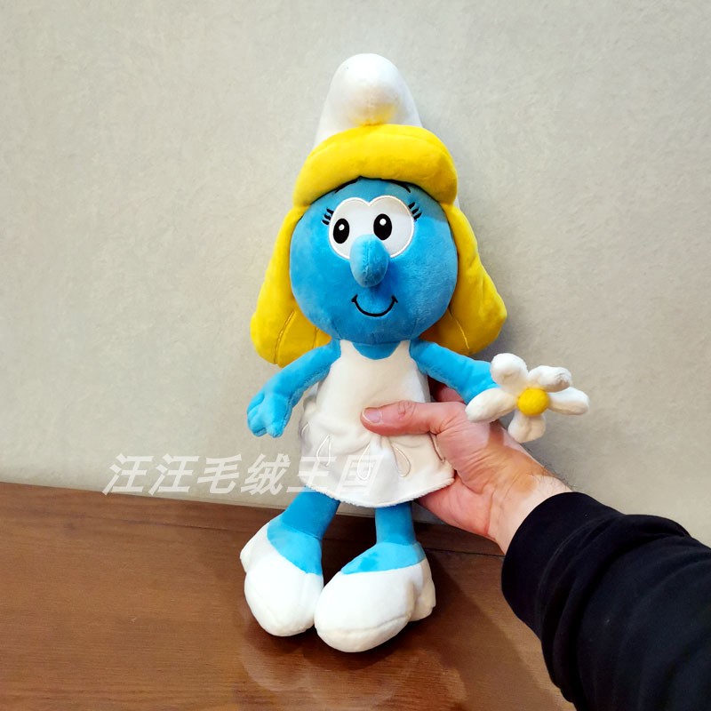 玩偶毛绒玩具公仔卡通动漫布娃娃蓝妹妹蓝爸爸蓝笨笨 拿花蓝妹妹40cm