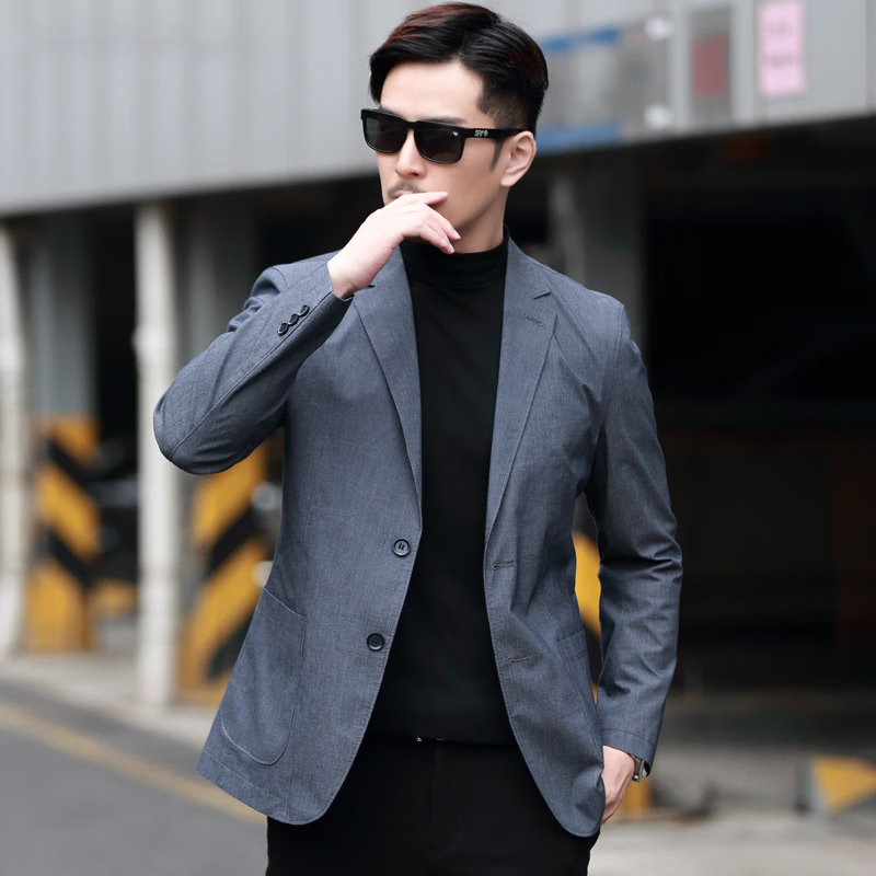 INCOFAN2023新款春秋单西外套男修身薄款休闲西装青年韩版灰色小西服上衣 灰色 M 170/88A怎么样,好用不?