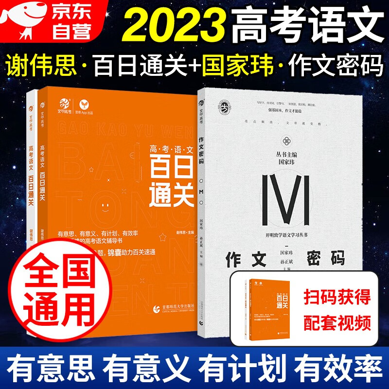 高考语文2024 百日通关+国家玮作文密码 2本 高中语文高三复习资料历年真题现代文阅读文言文古诗文阅读理解语言文字运用