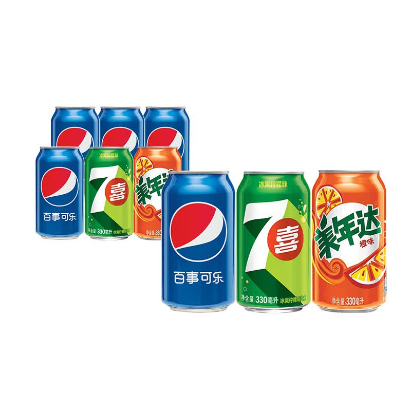 百事可乐 百事/七喜/美年达（4+1+1）汽水可乐 混装330ml*6 整箱 百事出品属于什么档次？