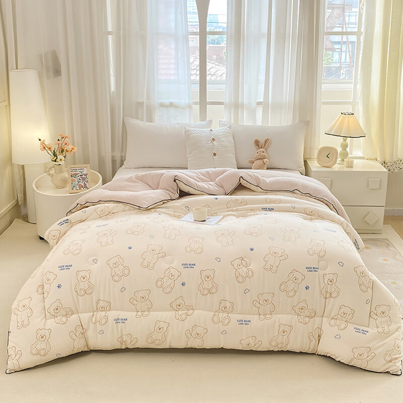 匹鲁儿童被子A类四季抗菌春秋被冬季加厚学生宿舍家用床上保暖被子 熊宝(7A抗菌) 150*200cm(4斤) 京东折扣/优惠券