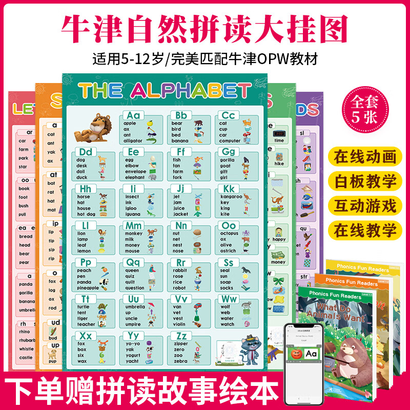 进口原版 牛津自然拼读教材 Oxford Phonics World 少儿英语启蒙发音 OPW学生套装 正版含APP激活码 全套5张挂图【赠绘本】属于什么档次？