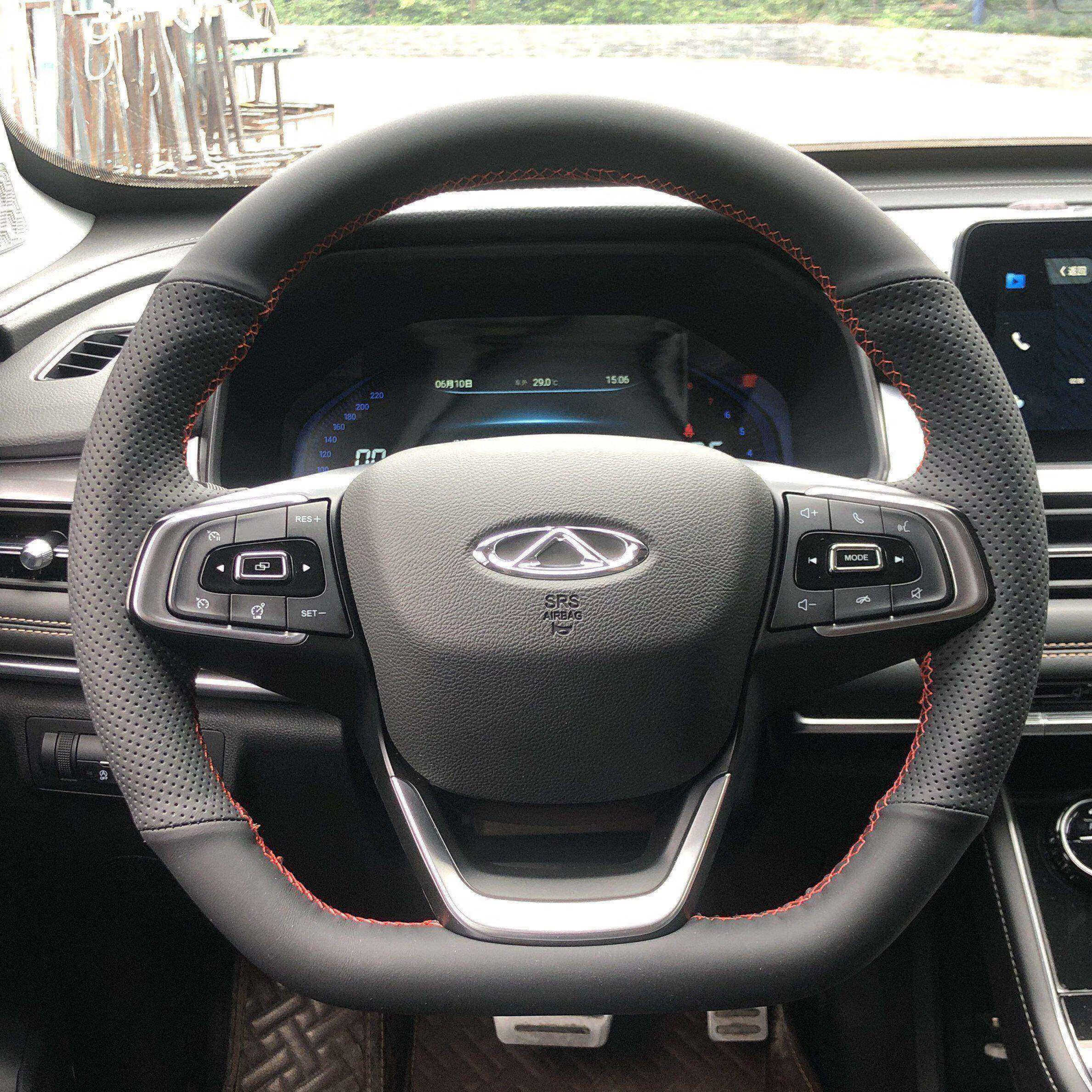 卡舒尔奇瑞瑞虎8pro方向盘套 瑞虎35x7plus艾瑞泽5gx欧萌达专用手缝把