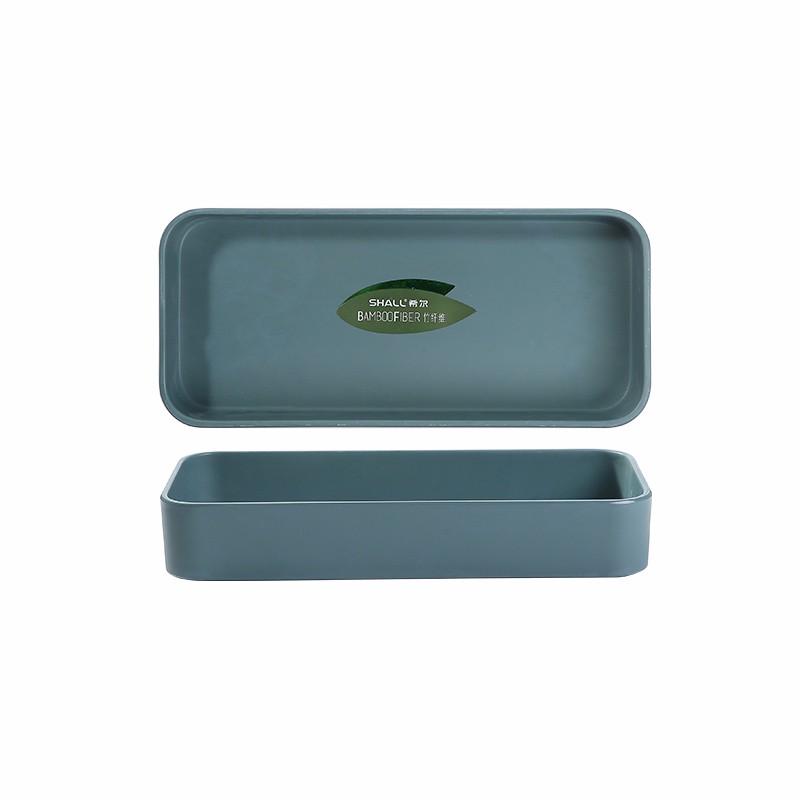 希爾（SHALL）希爾北歐色食品級家用客廳密胺茶盤水杯托盤長方形 長條形墨綠