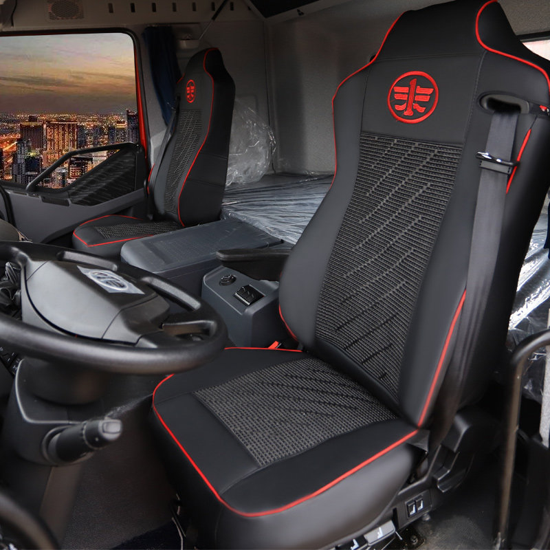 0货车全包围装饰j6l四季坐垫内饰改装 冰丝黑红边