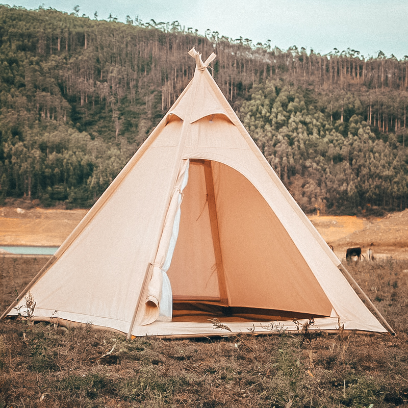 户外印第安棉布帐篷加棉布天幕a5小型轻奢露营帐篷 印第安a5帐篷