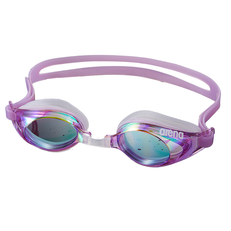 阿瑞娜（arena）泳鏡高清防霧游泳鏡男女士通用舒適專(zhuān)業(yè)大框平光防水游泳眼鏡 防霧先鋒鍍膜-紫色3300-LVCL