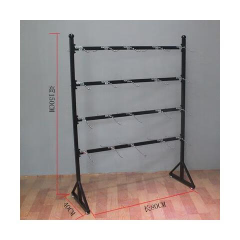 優(yōu)依福鞋貨架拖鞋展示架陳列架創(chuàng)意鞋架棉鞋掛架襪子內(nèi)衣貨架超市掛拖鞋 雙面80*40*150含配件黑色 加輪