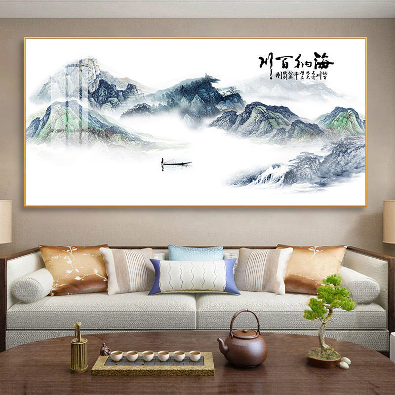 姒桀客厅装饰画沙发背景墙画壁画现代简约画晶瓷办公室挂画墙壁山水画