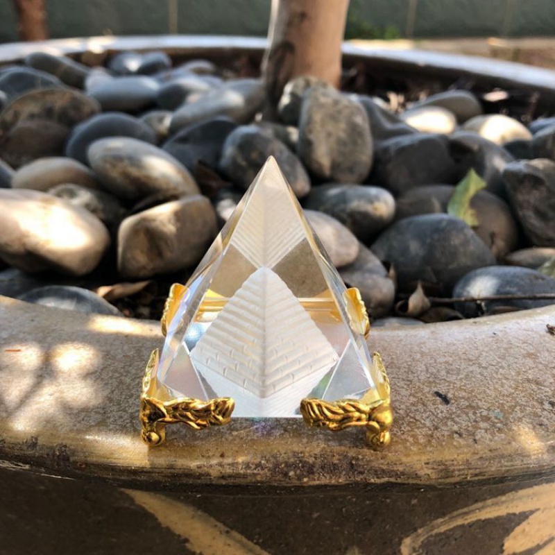 鸣朗 古埃及大小金字塔摆件 阵金字塔模型水晶阵 创意小摆件 5厘米