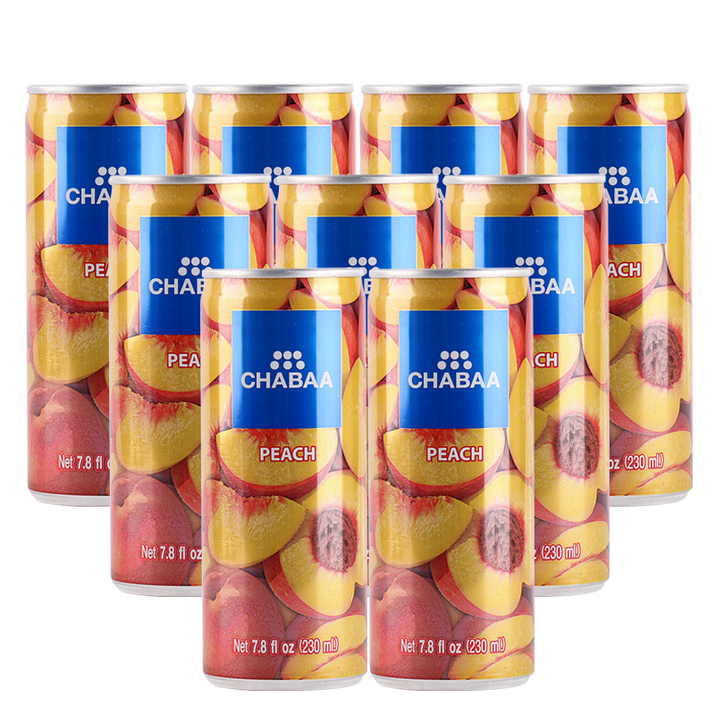 芭提雅泰国进口芭提雅chabaa芭提娅饮料230ml*24听果汁橙子芒果桃汁