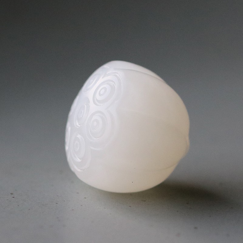 铭闽和田玉莲蓬 小吊坠青海料糖白玉藕粉莲子 挂件diy手串配饰 12*12