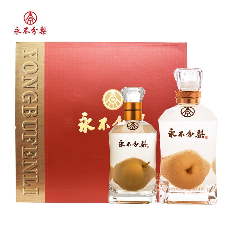 五粮液股份40度永不分梨酒大小梨(620ml 375ml)礼盒装