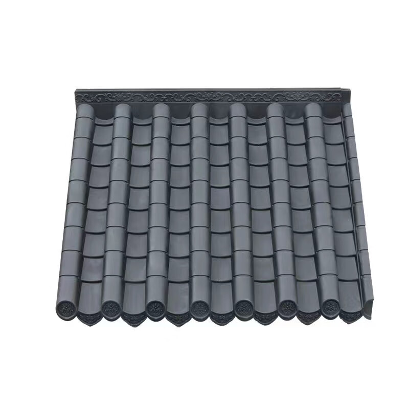 斯永达110120加厚一体中式塑料屋檐装饰屋面防水板雨棚仿古瓦深灰色