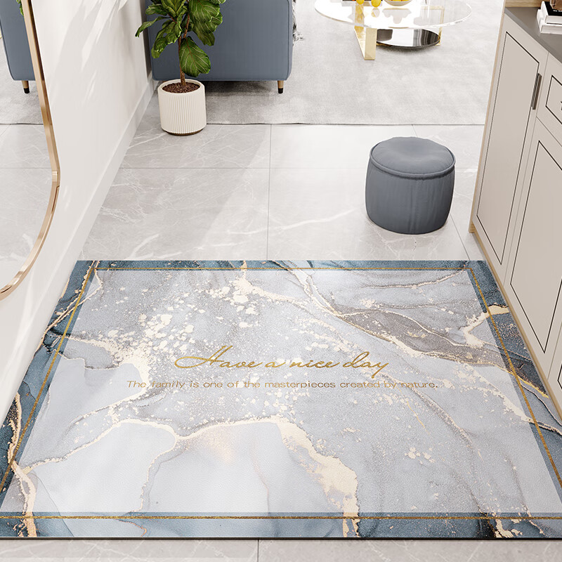 入户门高感进门pvc门垫可擦免洗入门脚垫 青漓大理石横板肌理纹地垫
